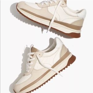 Madewell kickoff trainer sneakers neutral colorblock leather